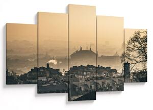 Obraz - Mesto pod hmlou (150x105 cm)