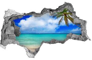 Diera 3D v stene nálepka Karibskej pláži nd-b-143577240