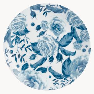 Porcelánové plytké taniere Blue Rose, 6 ks