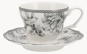 Porcelánové šálky na čaj's podšálkami Mayfair, 6 ks