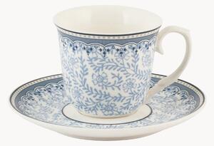 Porcelánové šálky na kávu's podšálkami Blue Dream, 2 ks