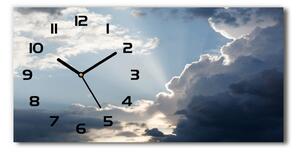 Vodorovné Sklenené hodiny na stenu Mraky na nebi
