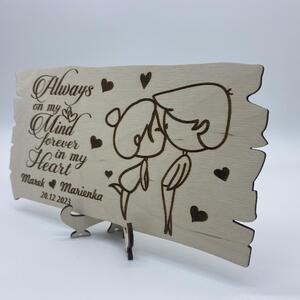 Valentínska tabuľka z dreva - Heart