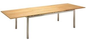 Gloster Nerezový rozkladací jedálenský stôl Kore, Gloster, obdĺžnikový 162-266x98x74,5 cm, nerezový rám, doska teak