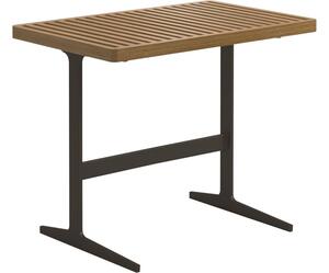 Gloster Hliníkový odkladací bočný stolík vyšší Grid, Gloster, obdĺžnikový 50x80x67 cm, rám hliník farba meteor, doska teak