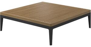 Gloster Hliníkový konferenčný stolík Grid, Gloster, štvorcový 103x103x30 cm, rám hliník farba meteor, doska teak