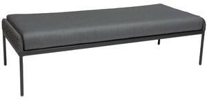 Stern Lavička/podnožka Greta, Stern, 166x74x47 cm, rám lakovaný hliník šedý čierny (antracit), lankový výplet sivý (platin), 100% akryl sivá (silk grey)