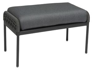 Stern Podnožka Greta, Stern, 75x40x47 cm, rám lakovaný hliník šedočierny (antracit), lankový výplet sivý (platina), 100% akryl sivá (silk grey)