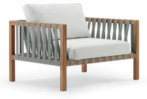 Roda Nízke kreslo Mistral, Roda, 103x90x64 cm, rám teak, pásový výplet farba podľa vzorkovníka, bez podušiek