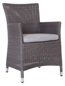 Stern Jedálenské kreslo Sortino, Sten, 60x60x89 cm, umelý ratan bielo-sivý (Vintage white), sedák 100% akryl svetlosivý (silk grey)
