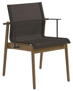 Gloster Stohovateľné jedálenské kreslo Sway, Gloster, 65x61x82 cm, rám teak a lakovaný hliník/nerezová oceľ farba meteor, výplet Batyline farba anthracite