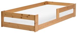 Nízka detská posteľ hnedá borovicové drevo 90 x 200 cm lamelový rám postele moderná detská izba