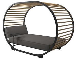 Gloster Hliníková vonkajšia denná posteľ Cradle, Gloster, 186,5x149x260 cm, rám hliník farba meteor, teakové lamely, sedák vonkajšia látka kat. C farba podľa vzorkovníka