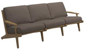 Gloster Teaková 3-miestna sofa/pohovka Bay, Gloster, 225x93,5 cm, rám teak, výplet Batyline farba sepia, sedáky kat. B farba podľa vzorkovníka