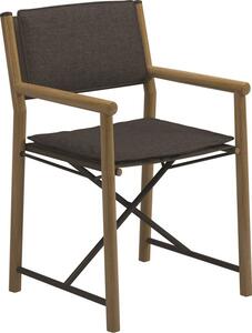 Gloster Skladacie režisérske kreslo polstrované Voyager, Gloster, 56x56x86 cm, rám teak a lakovaná nerez farba čiernošedá (meteor), výplet Batyline farba anthracite