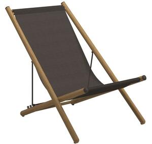 Gloster Skladacie relaxačné ležadlo Voyager, Gloster, 99,5x71x86 cm, rám teak a lakovaná nehrdzavejúca oceľ farba čiernošedá (meteor), výplet Batyline farba modrá (sapphire)