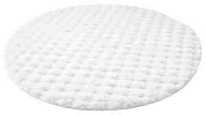 Okrúhly Bublinový koberec Rabbit Bubble 120 cm biely plyšový