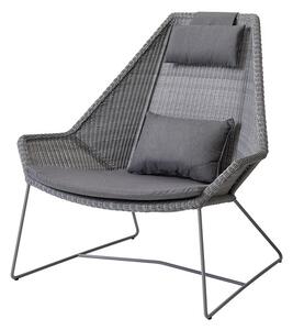 Cane-line Nízke kreslo s vysokou zadnou opierkou Breeze, Cane-line, 98x87x98 cm, rám kov farba black, výplet umelý ratan farba black