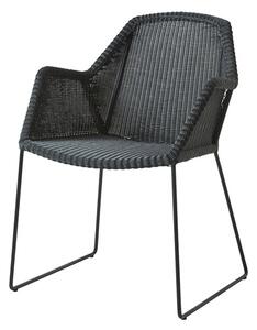 Cane-line Jedálenské kreslo Breeze, Cane-line, 60x62x83 cm, rám kov farba black, výplet umelý ratan farba black