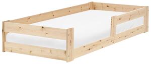 Nízka detská posteľ svetlohnedá borovicové drevo 90 x 200 cm lamelový rám postele moderná detská izba