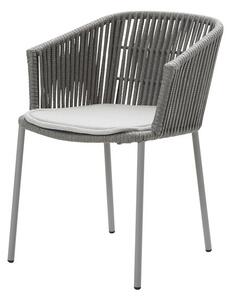 Cane-line Stohovateľné jedálenské kreslo Moments, Cane-line, 57x57x76 cm, rám kov, výplet lanko Soft Rope grey, bez sedákov, možno kúpiť len po 2 ks