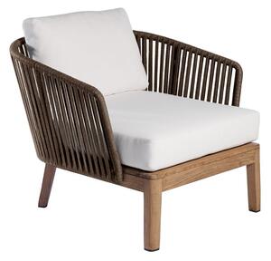 Tribu Teakové nízke kreslo Mood, Tribu, rám teak, výplet lanko farba earthbrown, bez sedákov