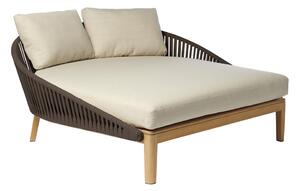 Tribu Tikov á posteľ kratšia Mood, Tribu, 153x142x69 cm, rám teak, výplet lanko farba earthbrown, bez sedákov