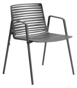 Fast Hliníkové stohovateľné jedálenské kreslo Zebra, Fast, 58x56x79 cm, hliník farba metallic grey