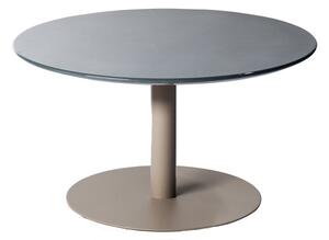 Tribu Konferenčný stolík T-Table, Tribu, okrúhly 90x35 cm, rám lakovaná nerez farba linen, doska keramika dekor sabbia