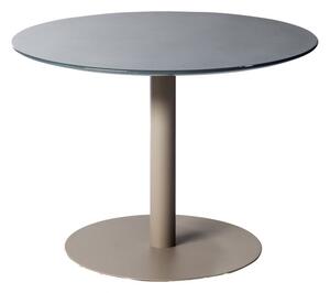 Tribu Jedálenský stôl znížený T-Table, Tribu, okrúhly 80x67 cm, rám lakovaná nerez farba wenge, doska keramika dekor sabbia
