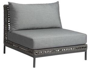 Stern Korpus so sedákmi pre stredový diel Corda, Stern, 87x87x59 cm, lankový výplet sivý (platin), sedáky 100% polyakryl sivý (silk grey), bez podnožia