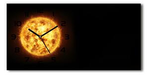 Vodorovné Moderné sklenené hodiny na stenu Slnko
