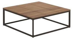 Gloster Konferenčný stolík Maya, Gloster, štvorcový 75x75x28 cm, rám hliník farba meteor, doska teak