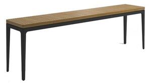 Gloster Hliníkový konzolový stolík Grid, Gloster, obdĺžnikový 206x40x63 cm, rám hliník farba meteor, doska teak