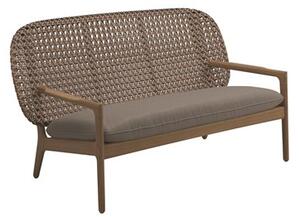 Gloster Vonkajšia pohovka/sofa Kay, Gloster, 156,5x84,5x83,5 cm, rám teak, výplet umelý ratan farba Brindle, sedák vonkajšia látka kat. B farba podľa vzorkovníka