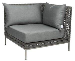 Stern Korpus so sedákmi pre rohový/ukončovací diel Corda, Stern, 87x87x59 cm, lankový výplet sivý (platin), sedáky 100% polyakryl sivý (silk grey), bez podnožia