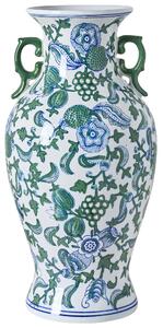 Váza na kvety biela a modrá z porcelánu dekoratívny doplnok starožitný vintage dizajn