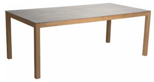 Stern Jedálenský stôl, Stern, obdĺžnikový 200x100x74 cm, rám teak, doska keramický kompozit Dekton lava svetlo sivá