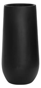 Pottery Pots Vonkajší kvetináč guľatý Nax M, Black (farba čierna), kolekcia Natural, kompozit Fiberstone, priemer 35 cm x v 70 cm, objem cca 51 l