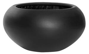 Pottery Pots Vonkajší kvetináč okrúhly Cora S, Black (farba čierna), kolekcia Natural, kompozit Fiberstone, priemer 47 cm x v 25,5 cm, objem cca 33 l
