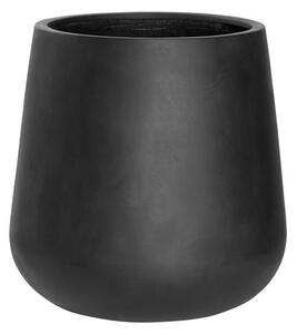 Pottery Pots Vonkajší kvetináč okrúhly Pax M, Black (farba čierna), kolekcia Natural, kompozit Fiberstone, priemer 44 cm x v 46 cm, objem cca 56 l