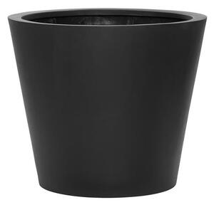 Pottery Pots Vonkajší kvetináč okrúhly Bucket M, Black (farba čierna), kolekcia Natural, kompozit Fiberstone, priemer 58 cm x v 50 cm, objem cca 95 l