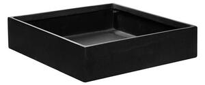 Pottery Pots Vonkajší kvetináč štvorcový Jack XS, Black (farba čierna), kolekcia Natural, kompozit Fiberstone, d 30 cm x š 30 cm x v 9 cm, objem cca 6 l