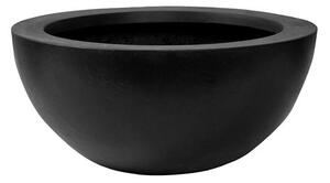 Pottery Pots Vonkajší kvetináč okrúhly Vic Bowl S, Black (farba čierna), kolekcia Natural, kompozit Fiberstone, priemer 38,5 cm x v 18 cm, objem cca 7 l