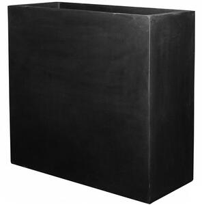 Pottery Pots Vonkajší kvetináč obdĺžnikový Jort XL, Black (farba čierna), kolekcia Natural, kompozit Fiberstone, d 100 cm x š 45 cm x v 100 cm, objem cca 441 l