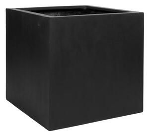 Pottery Pots Vonkajší kvetináč štvorcový Block M, Black (farba čierna), kolekcia Natural, kompozit Fiberstone, d 40 cm x š 40 cm x v 40 cm, objem cca 62 l