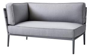 Cane-line Ukončovací/rohový pravostranný diel Conic, Cane-line, 140x82x82 cm, rám hliník farba light grey, pásový výplet a sedáky vonkajšia látka farba AirTouch light grey