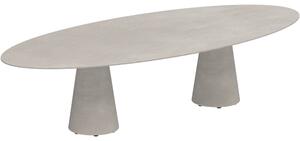 Royal Botania Betónový jedálenský stôl znížený Conix, Royal Botania, elipsa 320x140x67 cm, betón cement grey
