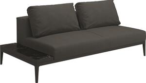 Gloster Ukončovací diel pravostranný/ľavostranný s keramickým stolíkom Grid, Gloster, 206x103x85 cm, rám hliník farba meteor, keramika dekor Nero, sedáky kat. B farba podľa vzorkovníka
