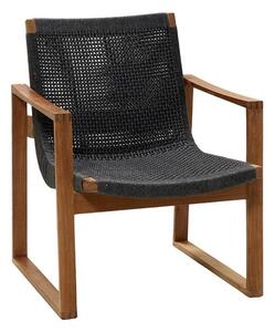 Cane-line Nízke kreslo Endless, Cane-line, 65x72x83 cm, rám teak, lanový výplet farba dark grey